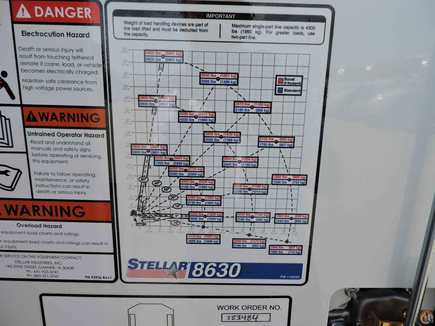 2025 Stellar 8630 Bucket/Service Truck Crane for Sale in Hodgkins Illinois Crane Network image 8