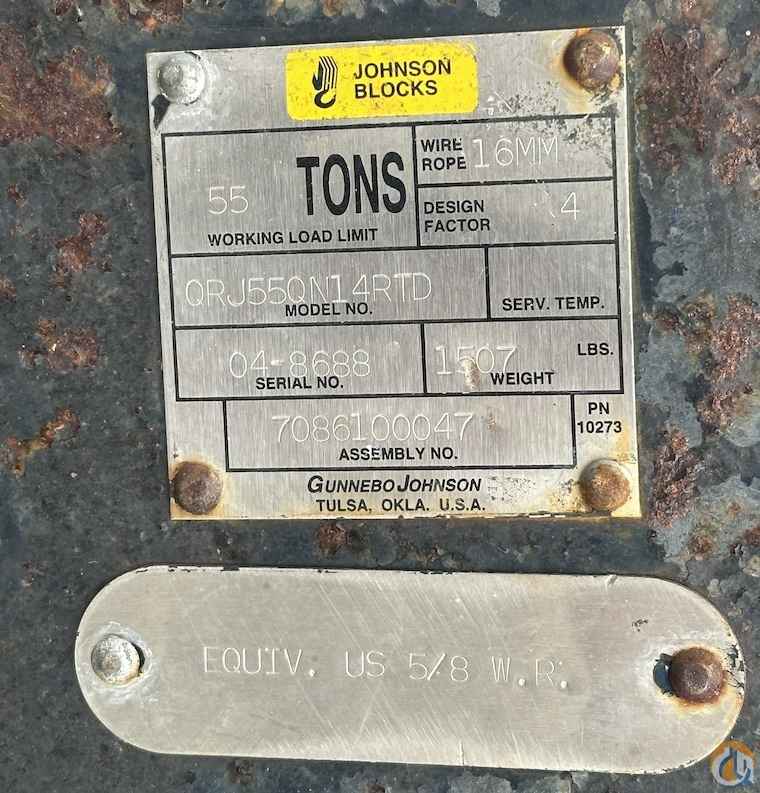 Hook Block, 55 ton, quick reeving, 5 sheaves Hook Block Part for Sale in Cleveland Ohio Crane Network image 7