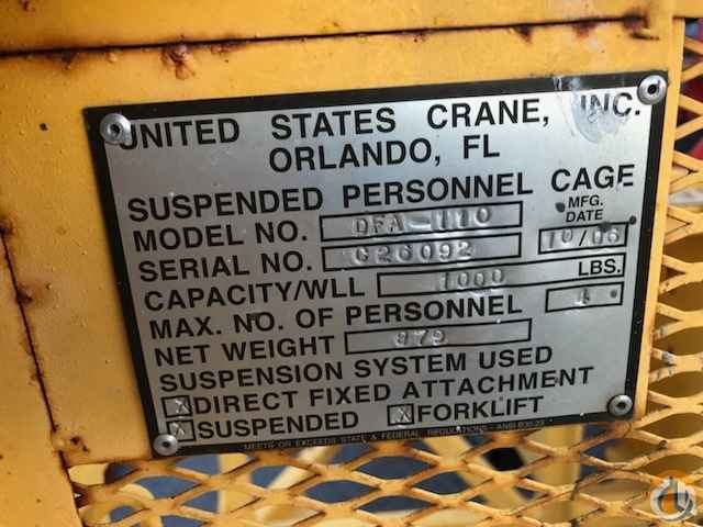 Super Cage DFA-110 Man Baskets Part for Sale in Cleveland Ohio Crane Network image 0