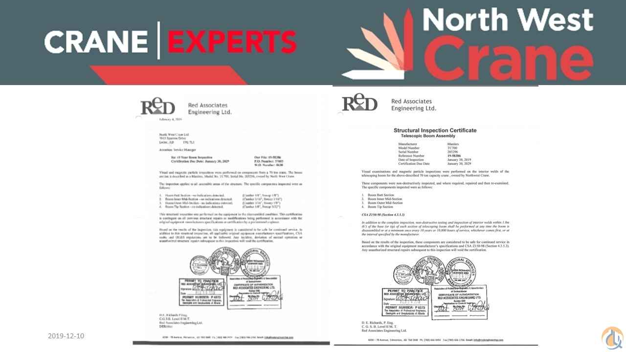 REDUCED - LIKE NEW Boom Truck Crane (Sold) in Alberta Canada Crane Network image 1